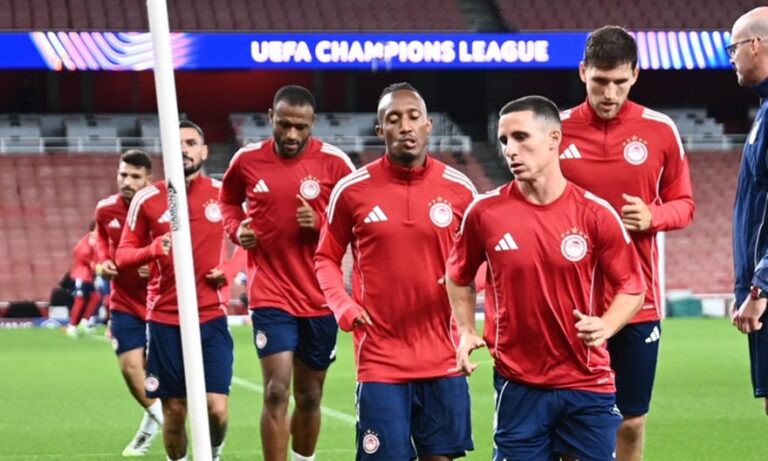 Άρσεναλ-Ολυμπιακος: Εικόνες από την προπόνηση των Πειραιωτών