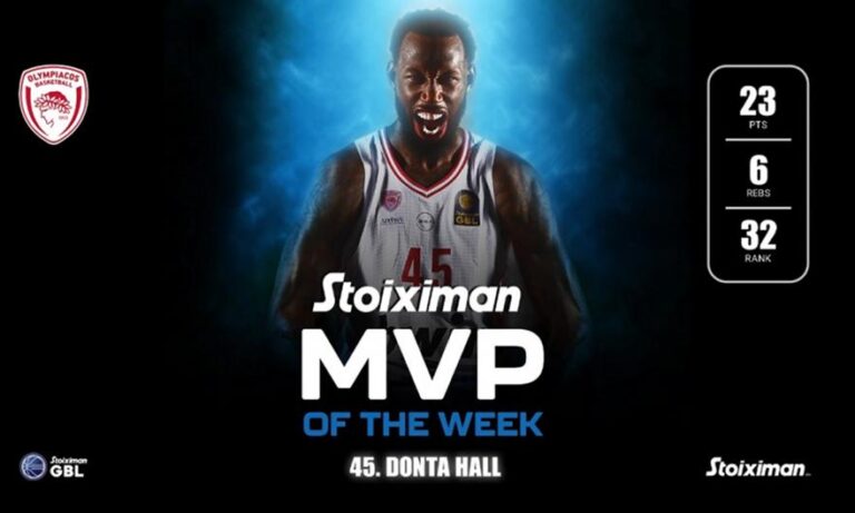 Stoiximan MVP of the Week o Ντόντα Χολ